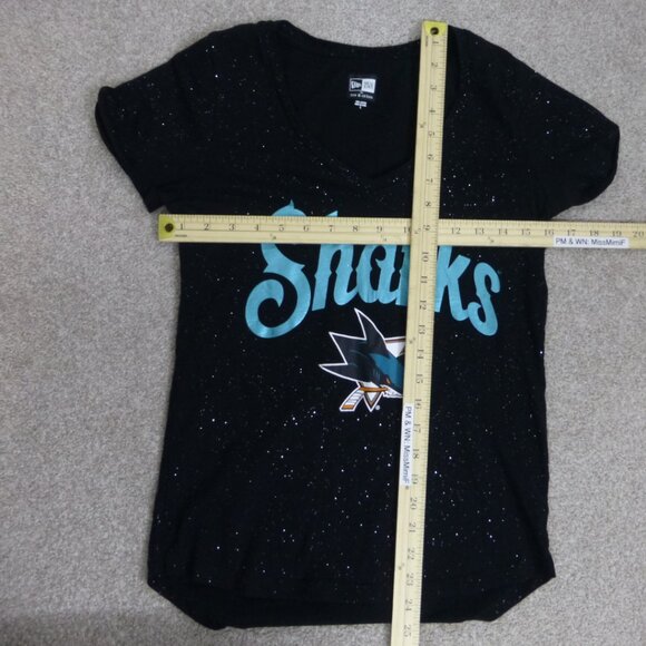 San Jose Sharks V-Neck Short Sleeve Sparkle Top (Size S) - Picture 8 of 10